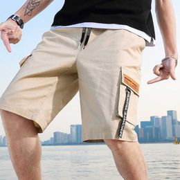 Varsanol Katoen Cargo Shorts Mannen Solid Casual Big Pocket Shorts Masculino Running Sport Broek Mannen Slipjes Zomer Zwart Kleding 210601