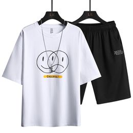 Varsanol Trainingspak Mannen 2 Stuk Sets Zomer T-shirts Mens Kleding Polyester Bermuda Masculina Beach Shorts voor Mannen EST 210601