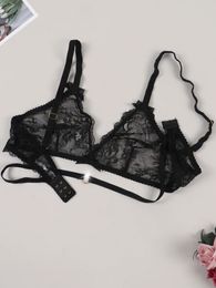 Varsbaby-Sujetador transparente Sexy para mujer, Bralette sin forro y sin aros con restricciones en el pecho 240326