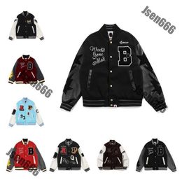 Varsity Jacket Chaquetas de diseñador para hombre Rompevientos para hombre Varsity Mens Vintage Loose Long Baseball Hip Hop Harajuku Ape Letter Bordado Streetwear Men Coats LYQ7