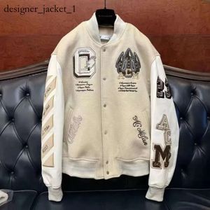 Varsity Men's Jackets Letterman Jacket L Vintage Bomber Manteaux 11 Lettre Broderie Automne Hommes Baseball Vestes Vert Baseball Mode Hiver Keep Off White 2720