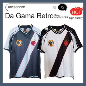 Vasco da Gama Heren ROMARIO Retro Voetbalshirts 2000 JUNINHO Dede LUIZAO Voetbalshirt Thuis Wit Uit Zwart 00 01 Miranda Uniform top met korte mouwen