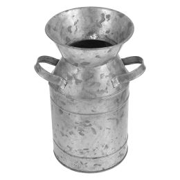 Vase Flower Bucket Metal Milk Rustique Galvanisé Jug Pitcher Farmhouse peut vintage chic
