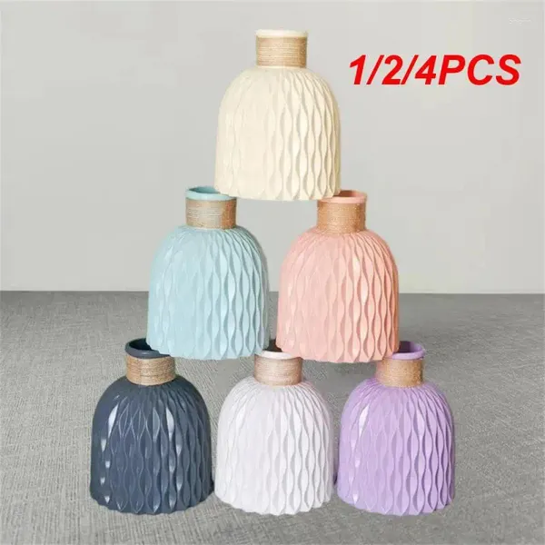 Vases 1/2/4pcs Vase de fleur nordique Décor à la maison en plastique imitation céramique panier incassable pour la salle moderne de mariage