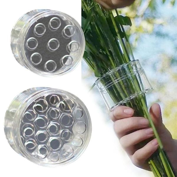Vases 1/2 pcs support de tige en spirale en plastique fleur bricolage anneau transparent pour l'arrangement de vase