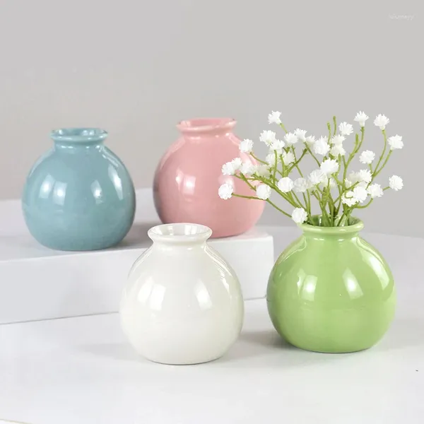 Vases 1 pièce en céramique mini vase de fleurs maison jardin décoration jardinière pot mignon bonsaï de bureau de bureau de bureau de fleur mignon