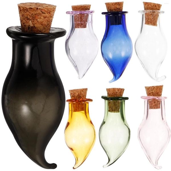 Vases 1 ensemble de mini bouteilles en verre petit liège souhaitant clair pour la fabrication d'artisanat de bricolage
