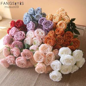 Vazen 10 Hoofden/Bunch Rose Bridal Bouquet Artificial Flower Diy Wedding Floral Arrangement Accessories Kerst Home Decor Photo PropSl24