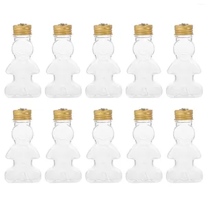 Vazen 10 stuks Kerstfles Draagbare watercontainers Plastic flessen Afdichting Decoratieve drank Party Sap Het huisdier Afdichting Melkthee