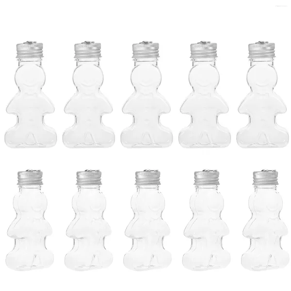 Jarrones 10 pcs botellas de Navidad árboles decoración botellas bebidas jugo adorable alimentar té de leche el sellado de mascotas