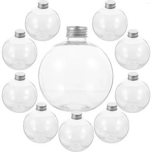 Vases 10 pcs Conteneurs de Noël Bouteilles de lait en plastique Boire du jus pratique avec couvercles multifonctions Le café anti-fuite pour animaux de compagnie