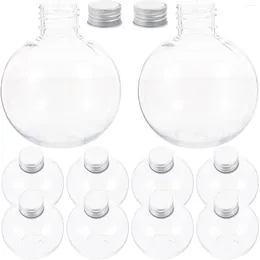 Jarrones 10 PCS Decoraciones navideñas Botellas de plástico Anti-Leak Bebida multipropósito Alimento de jugo Tapa de almacenamiento de bombilla al aire libre