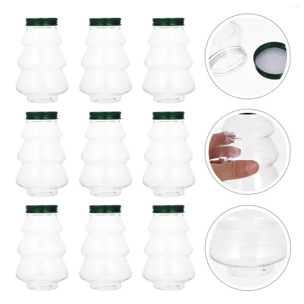 Jarrones 10 pcs botella de bebida navideña botella de jugo de leche vacía árbol encantador las botellas de plástico para mascotas niño