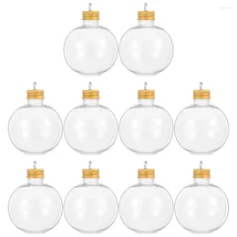 Vases 10 pcs Christmas Bouteille sphérique Créative Bouteilles en plastique Milk Carafe Airtight Juice Cercles Eau Vide Portable Léger