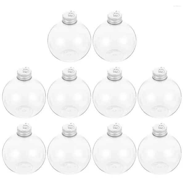 Jarrones 10 PCS Botella esférica de Navidad Botellas de jugo Adornos decorativos al aire libre Agua Plástico creativo El café para mascotas