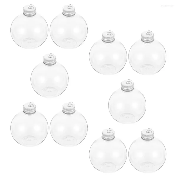 Jarrones 10 pcs botellas de plástico de botella de plástico de navidad recipientes de café de leche bebida transparente anti-lok colgante