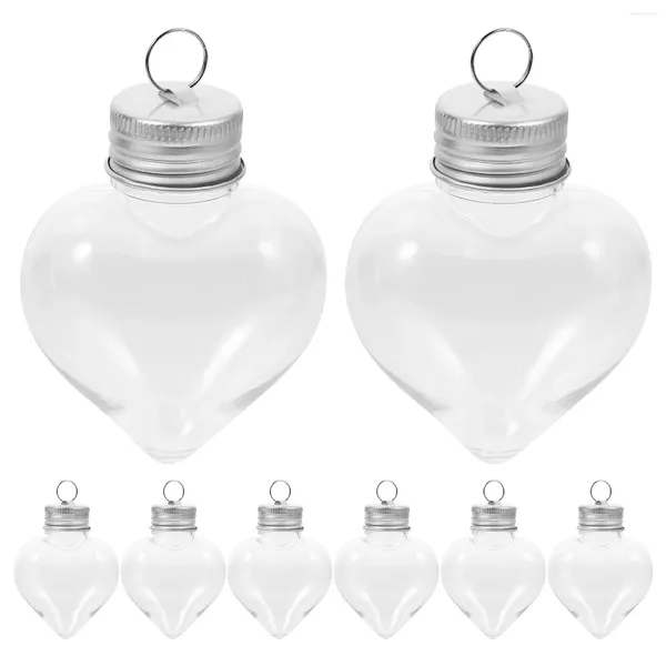 Vases 10 pcs Noël coeur transparent bouteilles de jus réutilisables boissons stockage eau vide aluminium créatif pour pot de bonbons de fête