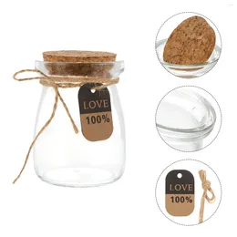 Vases 10 pcs bouteille en verre en liège micro-ondes de lait de yogourt lait borosilicate haute température