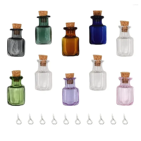 Jarrones 10 PCS Crafts Botellas pequeñas Recipiente de vidrio con tapa Mini frascos de sellado Muestra a la deriva