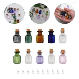 Vases 10 pcs Verre peut tasser le couvercle de rangement de rangement Mini petites bouteilles de phoque en bois réactif réactif réactif