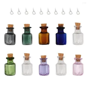 Vases 10 pcs pot en verre avec couvercle bouteilles échantillon joint collier mini conteneur de réactif