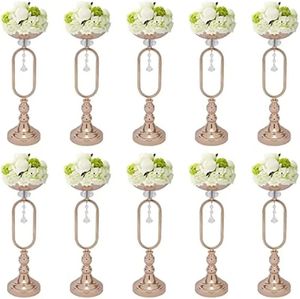 Vases 10 pièces trompette en métal doré 17.5 '' grand vase centres de mariage pour tables bougeoir fleur stand maison