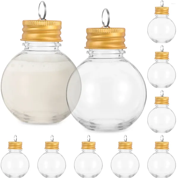 Jarrones 10 PCS Botella esférica de Navidad a prueba de fugas Bombillas de luz claras Botellas de jugo La mascota portátil