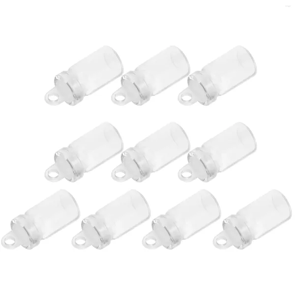 Vases 10 pcs pendentif souhaitant bouteille petites bouteilles en verre petit plastique avec bouchon bricolage mini pot