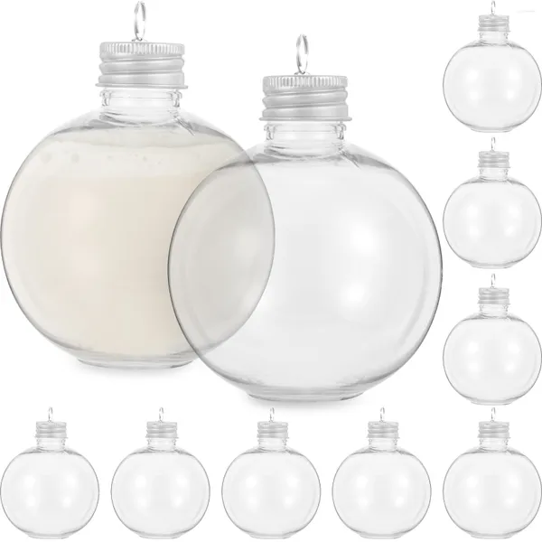 Vases 10 pcs Ornement d'arbre de Noël décoration extérieure décoration de Noël remplissable ampoules transparentes