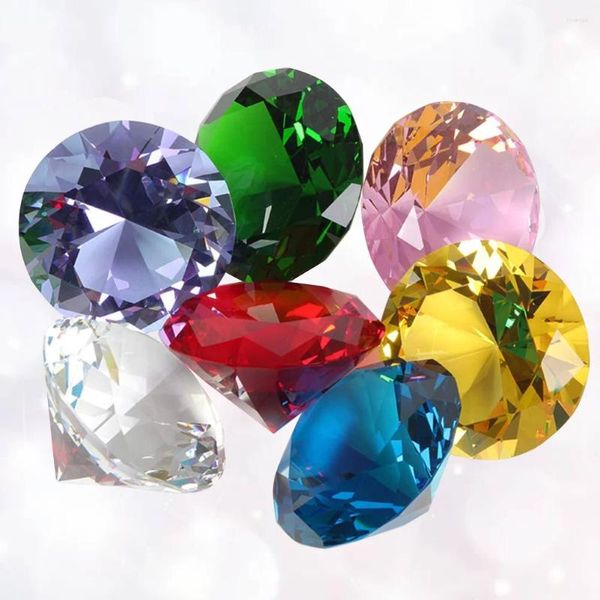Jarrones 100 PCS Acrílico Cristal Diamante Colorido Mesa de comedor Accesorios Decoraciones Relleno de plástico transparente