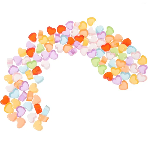 Jarrones 100 PCS Candy Color Heart Charms Table Scatters Crystal Hearts Beads DIY Resina Multifunción