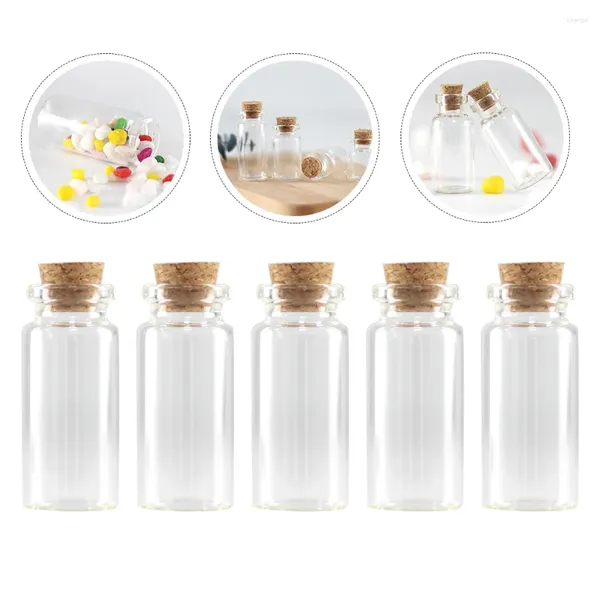 Jarrones 100 PCS Snap Cork Bottle Storage Can Clear Botellas de vidrio Contenedores de bricolaje transparentes con madera