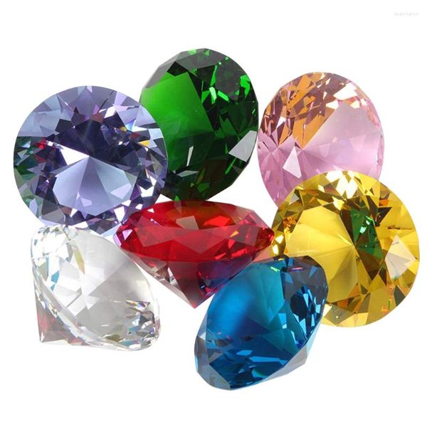 Vases 100pcs 20mm coloré acrylique cristal diamant bijoux gemmes simulation cristaux trésor décoration (couleur mélangée)
