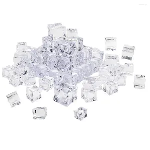 Vazen 100 stcs 20 mm kubus vierkante vorm glazen glans ijsblokjes nep kunstmatige acryl kristalheldere pography props keuken