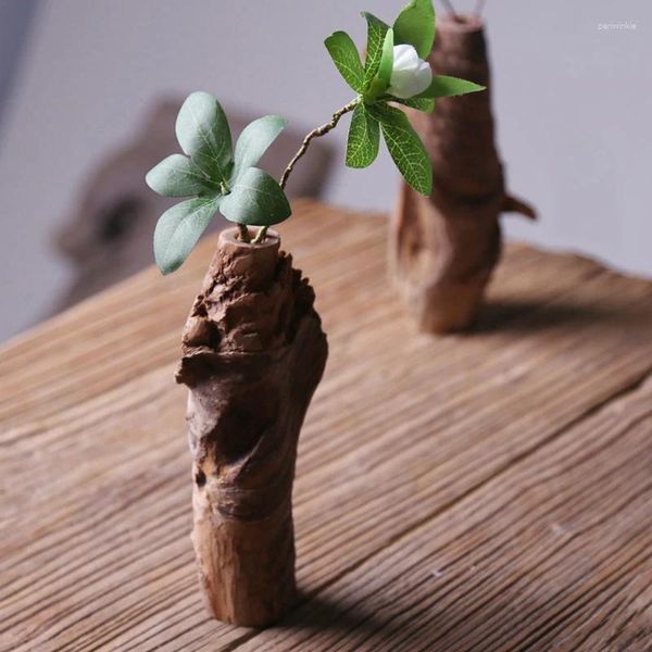 Vases 10 cm / 18 cm fleur séchée Petit vase décoration en bois mort en bois naturel sculpture en bois aléatoire