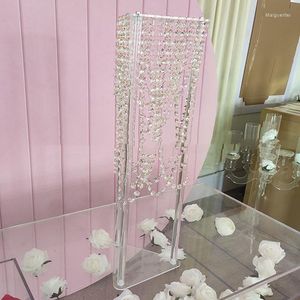 Vases 10pcs) support de fleur de pièce maîtresse de mariage en acrylique clair pour lustre en cristal de table Yudao2023