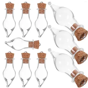 Vases 10pcs bricolage souhaitant des bouteilles mini souhait couvercle en liège bocaux bouteille en verre