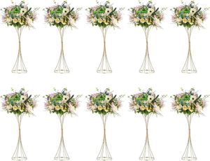 Vases 10pcs Gold Centres de table pour la table Mariage 31.1Intall Metal Trumpet Vase Vase Road Party Party Central Piece