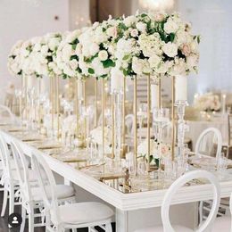 Vazen 10 stcs) Verkoop geometrische metalen goud bruiloft bloem vaas stand tafel centerpieces yudao1272