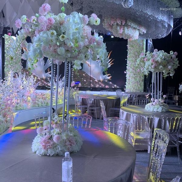 Vases 10pcs) mariage événement fête table pièce maîtresse arc toile de fond allée métal décoration fleur stand centres de table Yudao1972