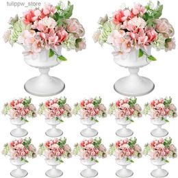 Vases 12 pièces Vases pour centres de table en métal Compote Vase urne pour fleurs petit piédestal Vase trompette Vase fret gratuit décorations pour la maison L240309