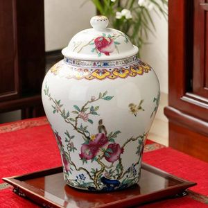 Vases 1300ml pot de gingembre en céramique pots de thé en porcelaine chinoise grande capacité céladon vase pots de stockage décoration de la maison