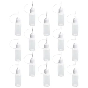 Vazen 15 pc's Clear Squeeze fles naaldpuntlijmlijm Dispensing precisie transparant applicator metaal leeg