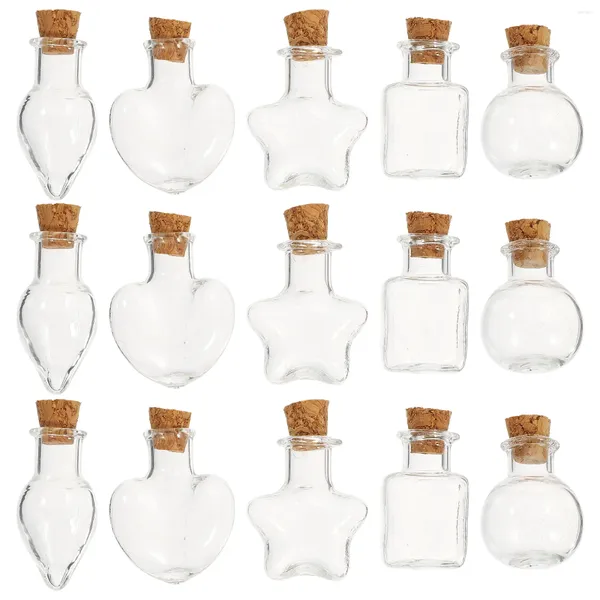 Vases 15 pcs Mini bouteille en verre multifonction multifonction souhaitant accessoire décoratif fourniture de liège