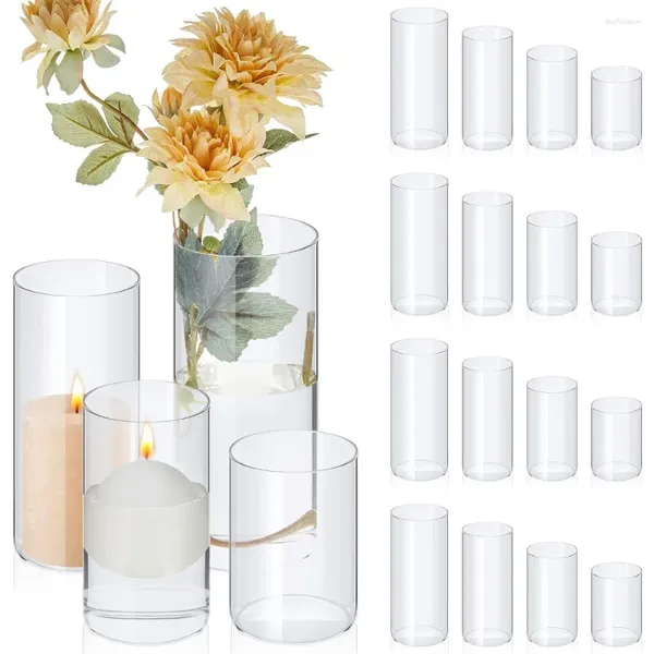 Vases 16 PCS Cylindre en verre pour centres de table