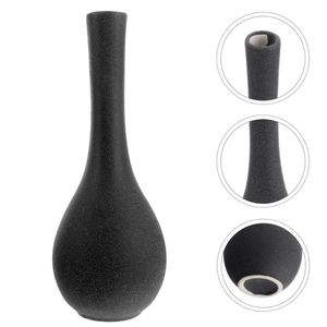 Vases 1pc céramique art vase ornement décoratif floral pot homestay ornement (noir)