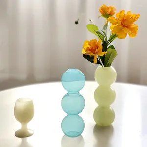 Vazen 1PC Creatieve Prachtige Mini Kleurrijke Glazen Bubble Vaas Grappige Sferische Kunst Hydrocultuur Bloem Home Decor Ambachtelijke Verjaardagscadeau