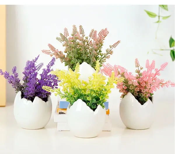 Vases 1pc Diy Creative Egg Plant Potted Desk Decor Home Decor's Child's Handmade Gift Simulation coque de fleur de fleur Vase JL 258