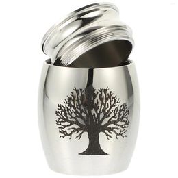 Vases 1pc Funéraire Bone Cente Container en acier inoxydable Urn Mini Jar Pet Casket