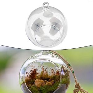 Vazen 1 st hangende glazen bal bloem potten vaas succulente plant terrarium container huizen tuin decoratie heldere borosilicaat pot